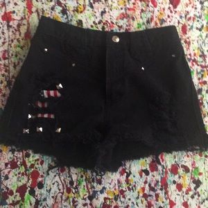 Vintage Black high waisted jean shorts